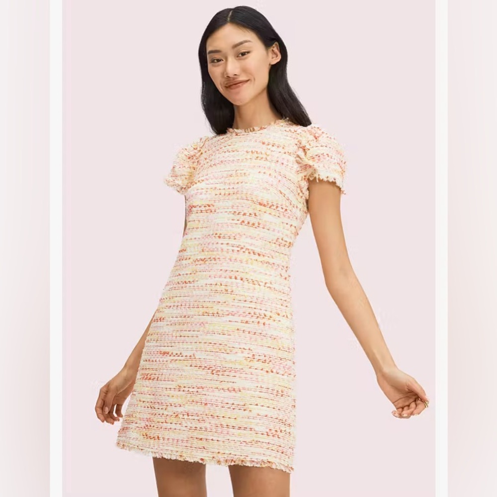 Kate Spade Tweed Pink and Yellow Dress